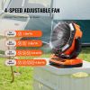 VEVOR Portable Fan Rechargeable 13 inch, Battery Powered Fan with LED Lantern, 4 Speeds Adjustable & 45Â°/90Â°Automatic Swivel & Timer