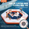 VEVOR Inflatable Floating Dock, Ã¸8.5FT Inflatable Dock Platform with Ã¸5FT Trampoline Mesh Pool