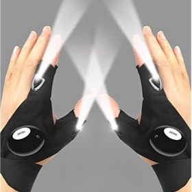 LED Flashlight Gloves; Valentines Day Gifts for Men Him Boyfriend Husband; Cool Gadget Hands-Free Lights for Camping Fishing Repairing; Fathers D (size: Button Batteries Powered)