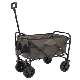 Collapsible Foldable Wagon Cart Beach Wagon Heavy Duty Utility Cart Utility Wagon Grocery Cart for for Camping Shopping Sports Gardeing Fishing Suppor (Color: as Pic)