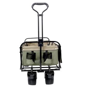 Collapsible Foldable Wagon Cart with strapping system Beach Wagon Utility Cart Utility Wagon Grocery Cart for for Camping Shopping Sports Gardein (Color: as Pic)