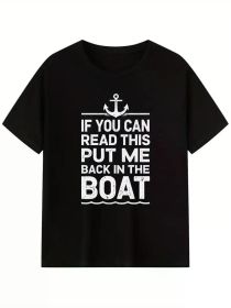 Hilarious Fishing - themed Tee If You Can Read This Edition (Color: Black, size: L)