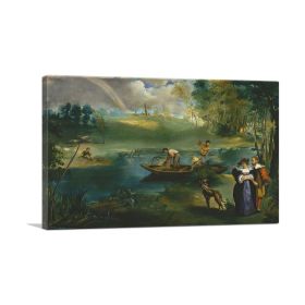 Fishing 1863 (Type: Standard Framed Canvas Print, size: 40" x 26" / 100cm x 65cm (approx))