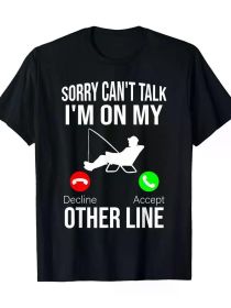 Funny Fishing Dad Men Funny Reel Cool Fish Bass Fishing 220g100% Cotton T-Shirt (Color: Black, size: L)
